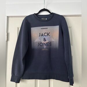 CORE by Jack & Jones Sweatshirt Mens Large Long Sleeve Crew Neck Navy Blue